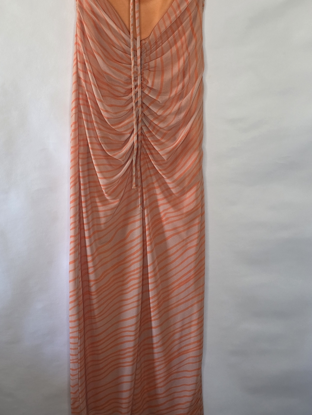 Zara Tulle Mesh Open Back Maxi Dress Size S Spaghetti Strap Stretch Party Y2K - Picture 8 of 15